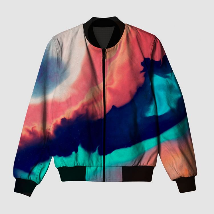 Blue abstract Bomber Jacket