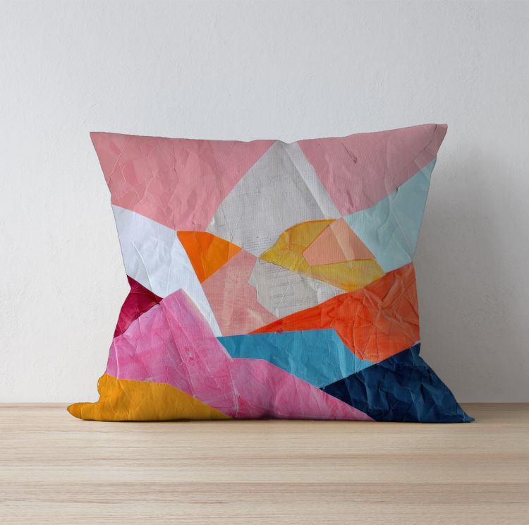 Abstract colourful paper Cushion Cover