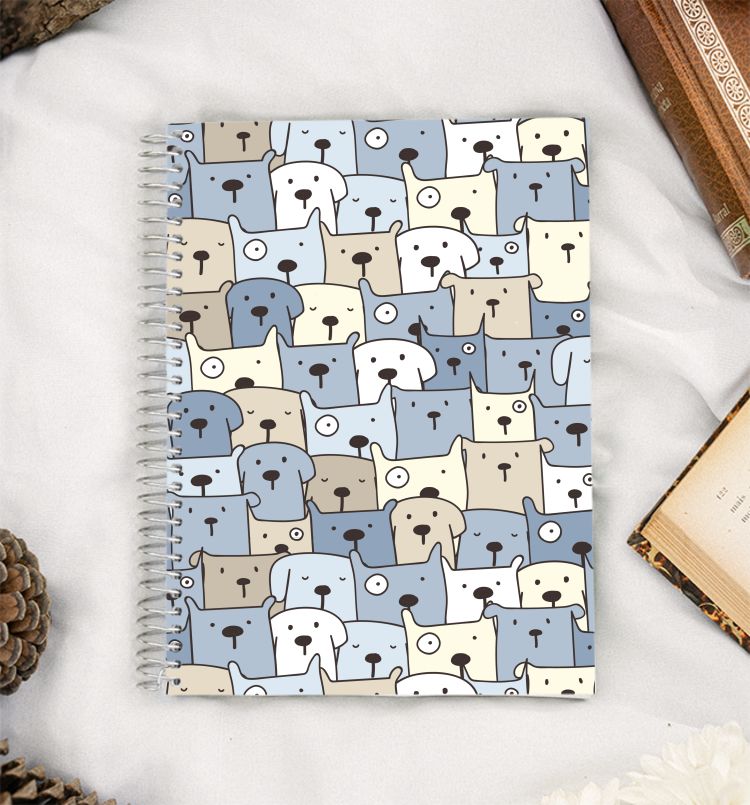 Doodle Happy dog illustration A5 Notebook