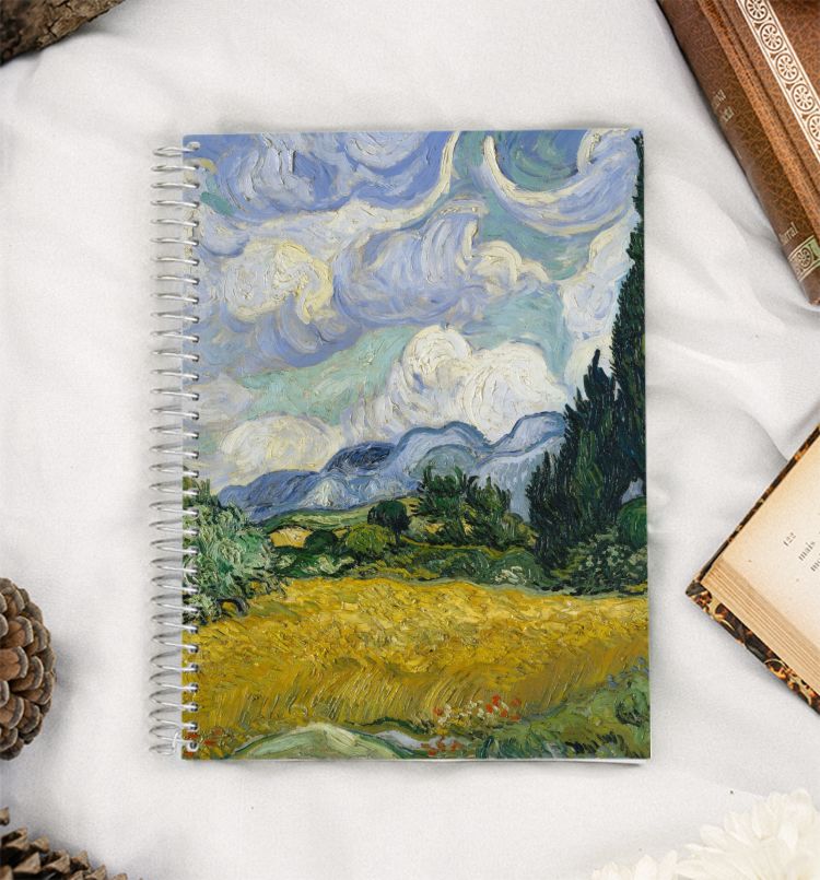 Vincent van gogh wheatfield  A5 Notebook