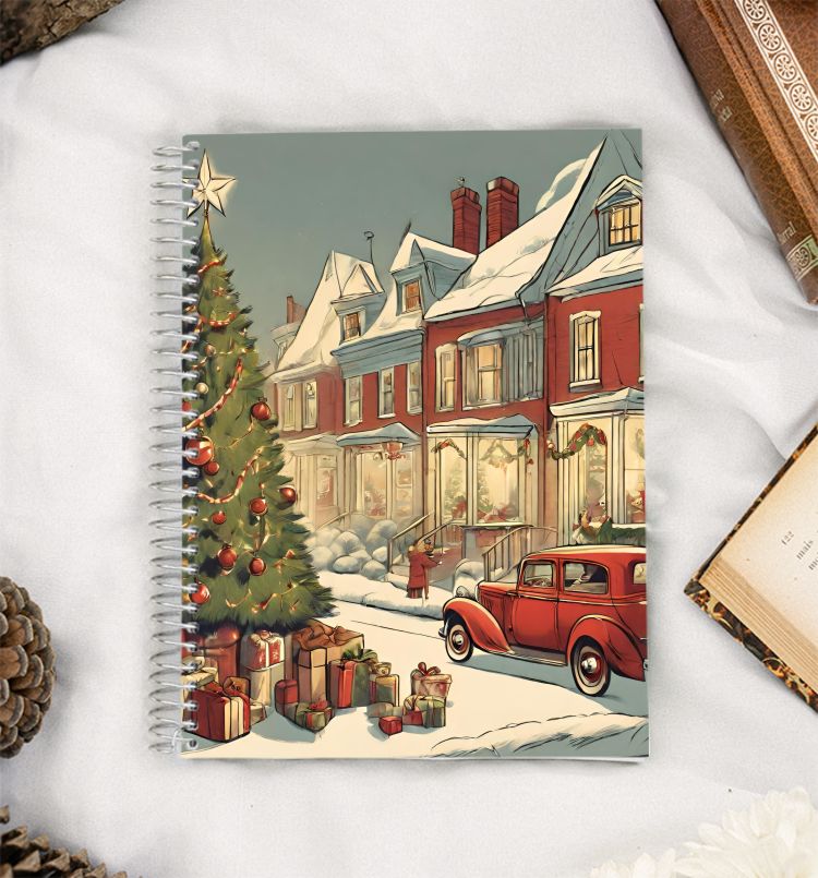 Vintage 80s christmas A5 Notebook