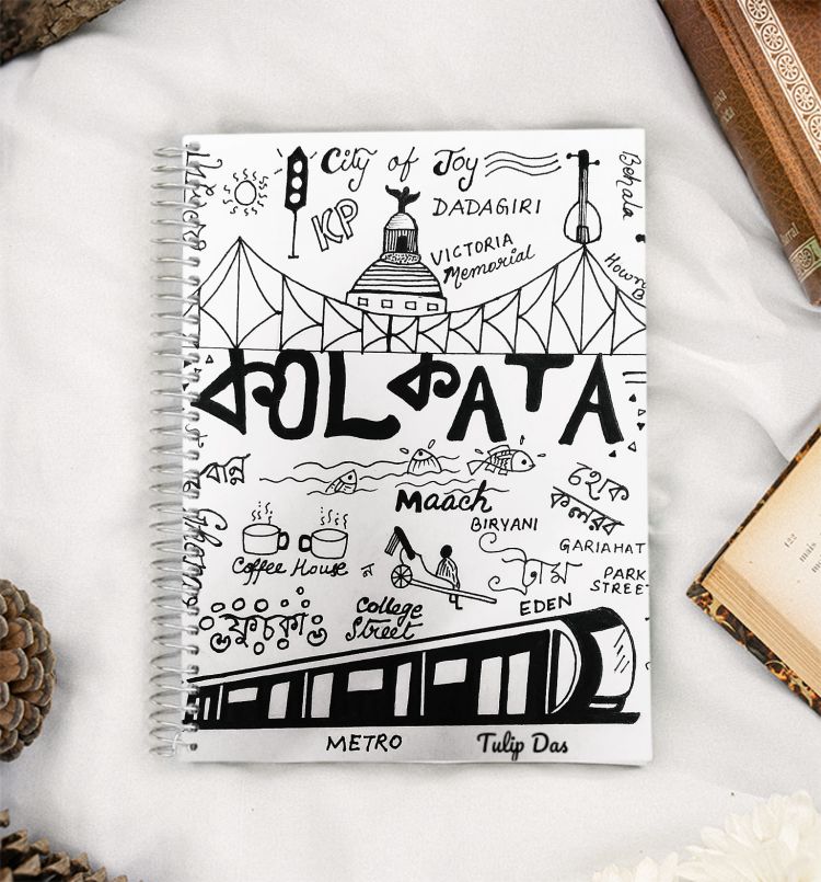 Kolkata Doodle A5 Notebook