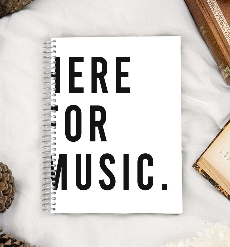 Here for Music. A5 Notebook