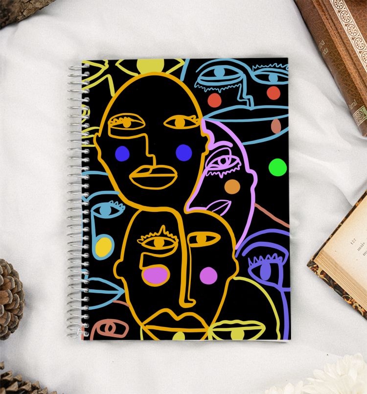Abstract faces A5 Notebook
