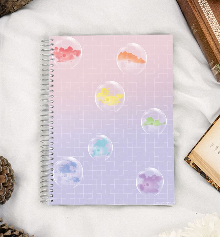 Rainbow cloud bubbles A5 Notebook