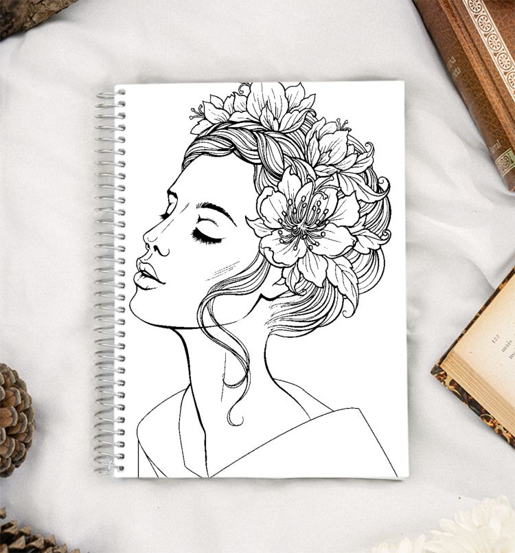 Crowned Floral Beauty A5 Notebook