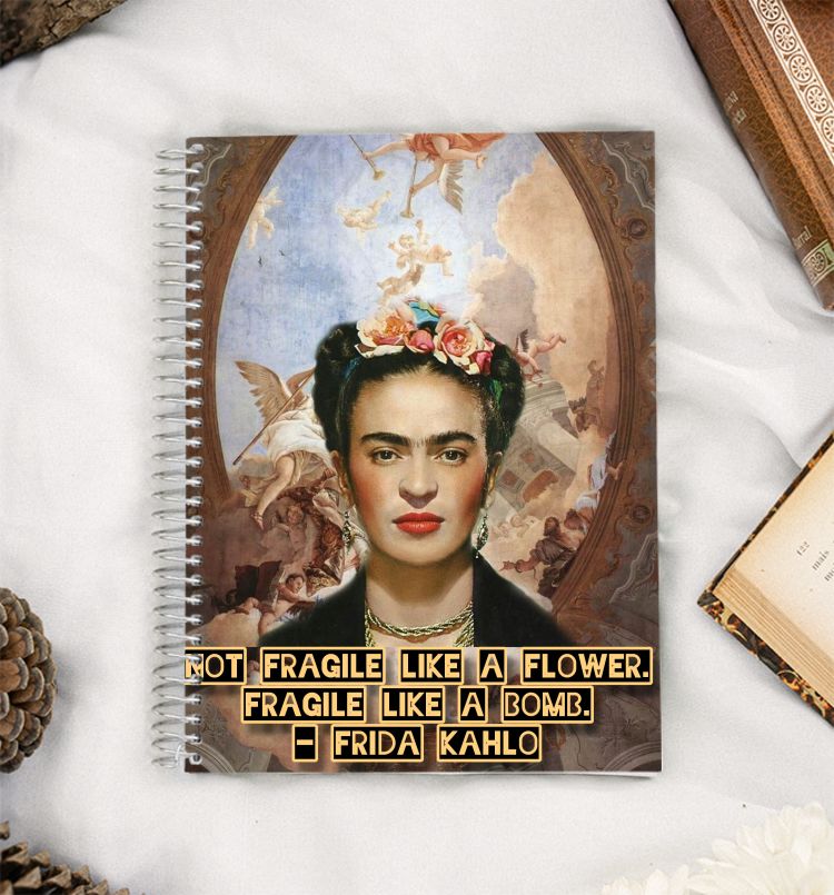 Frida Kahlo Quote x Renaissance Painting A5 Notebook