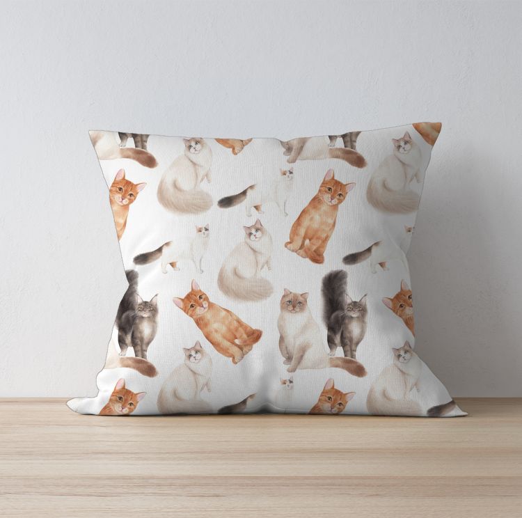 Cute furry cats Cushion Cover