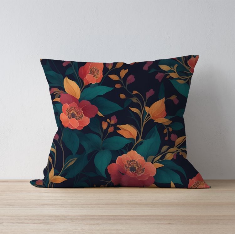 Flower Print Cushion Cover