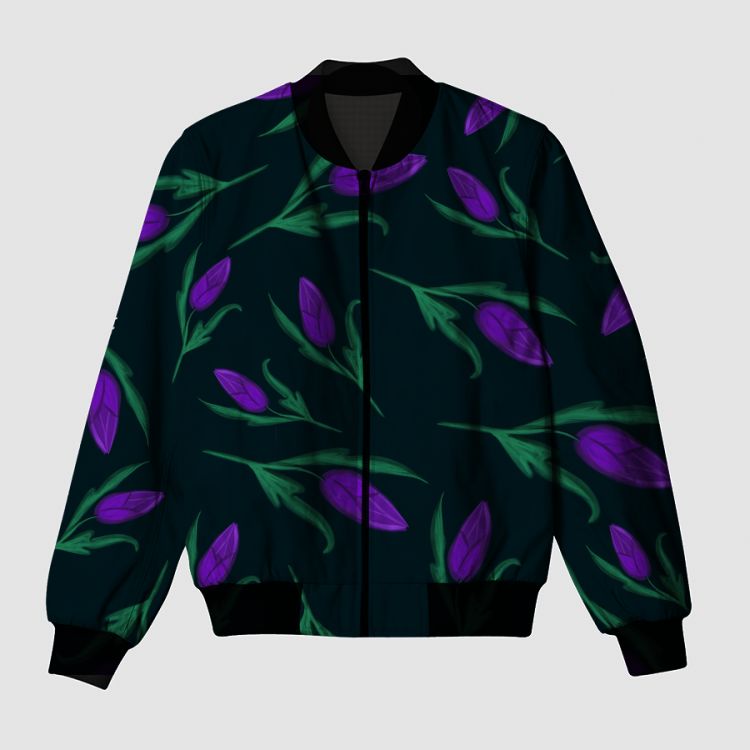 Cute purple flowers  Bomber Jacket
