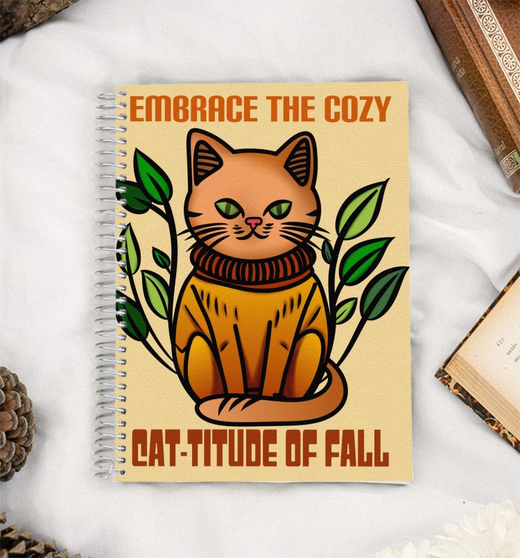 Cat-titude (With Background) A5 Notebook