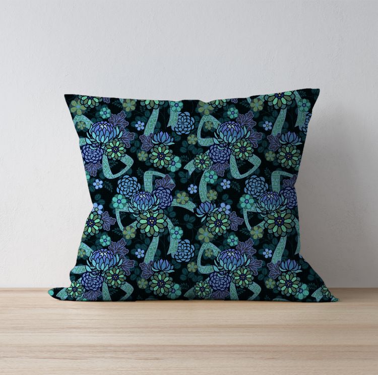 Starry-Blue floral pattern Cushion Cover
