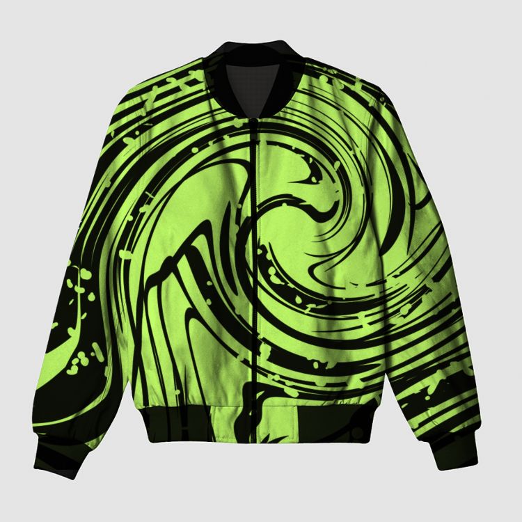 Neon-Black Pattern  Bomber Jacket