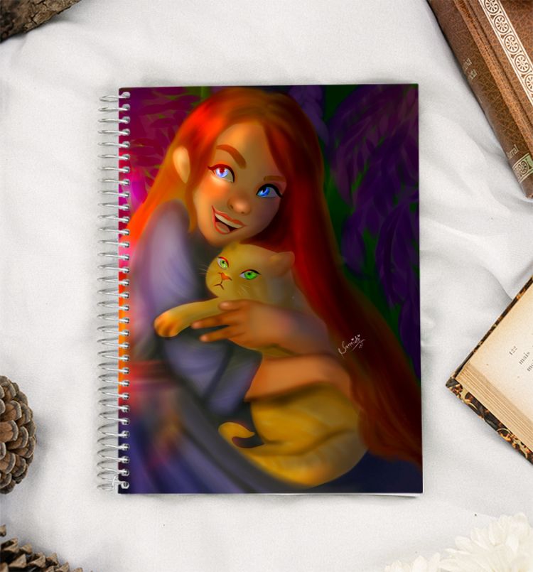 Girl with Magic A5 Notebook