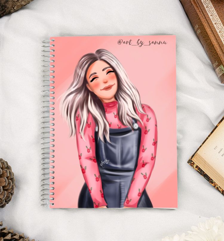 Cute girl illustration A5 Notebook