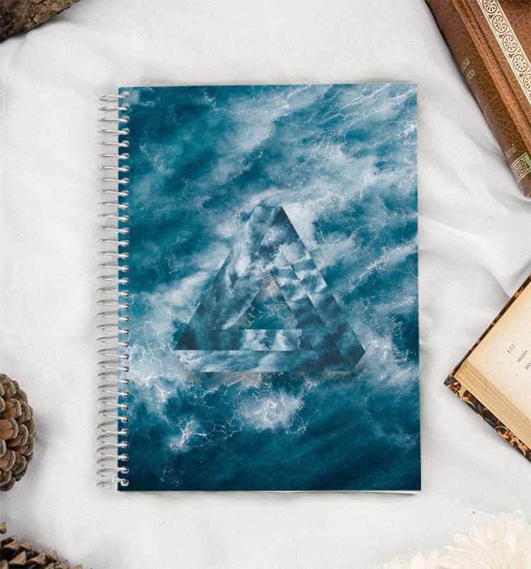 Abstract blue ocean waves A5 Notebook
