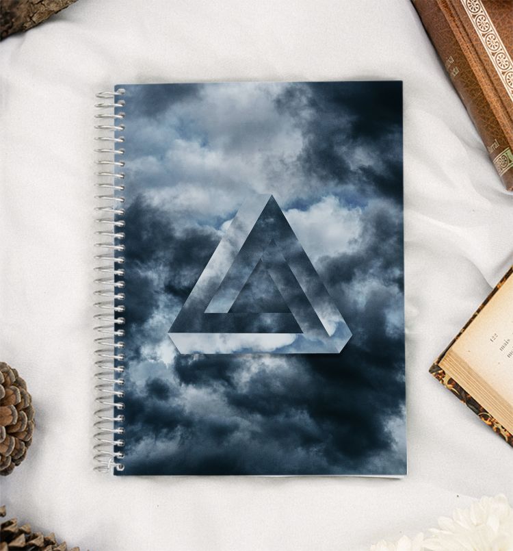Abstract triangle with dark cloud A5 Notebook