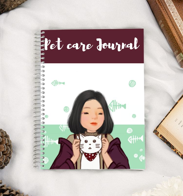 NOTEBOOK | PET CARE JOURNAL (WINE BERRY) A5 Notebook