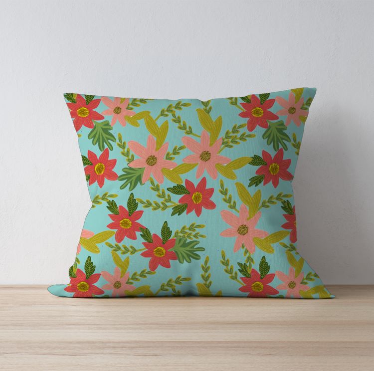 Blushing floral garden Cushion Cover