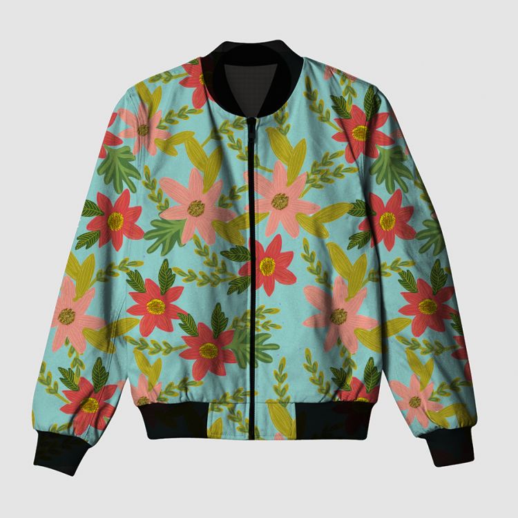 Blushing floral garden Bomber Jacket