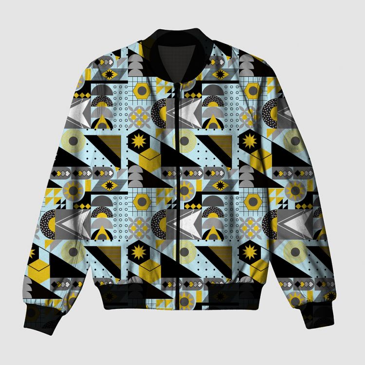 Quirky Geometric shapes saga Bomber Jacket