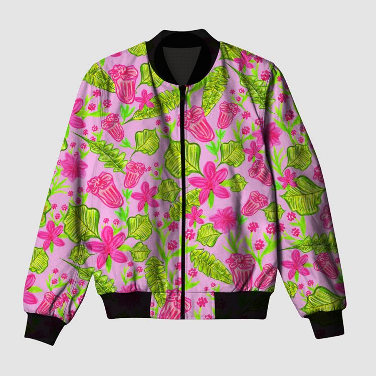 Pink pastel garden Bomber Jacket
