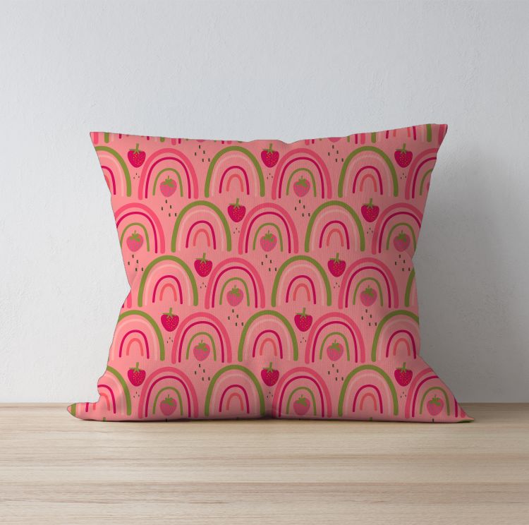 Rainbow Berry Skies Cushion Cover