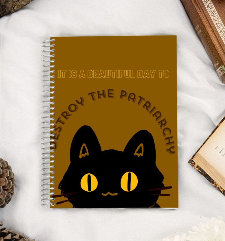 my cat is feminist A5 Notebook