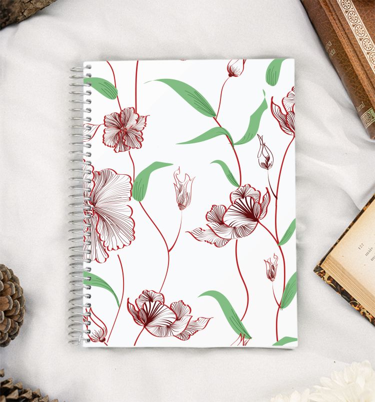 line floral prints A5 Notebook