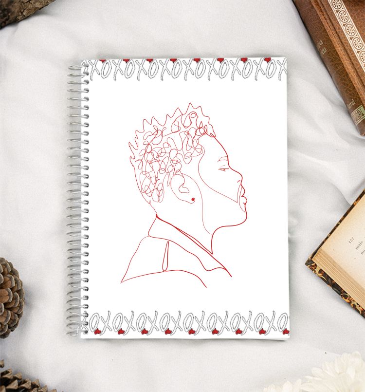 The Weeknd line drawing A5 Notebook
