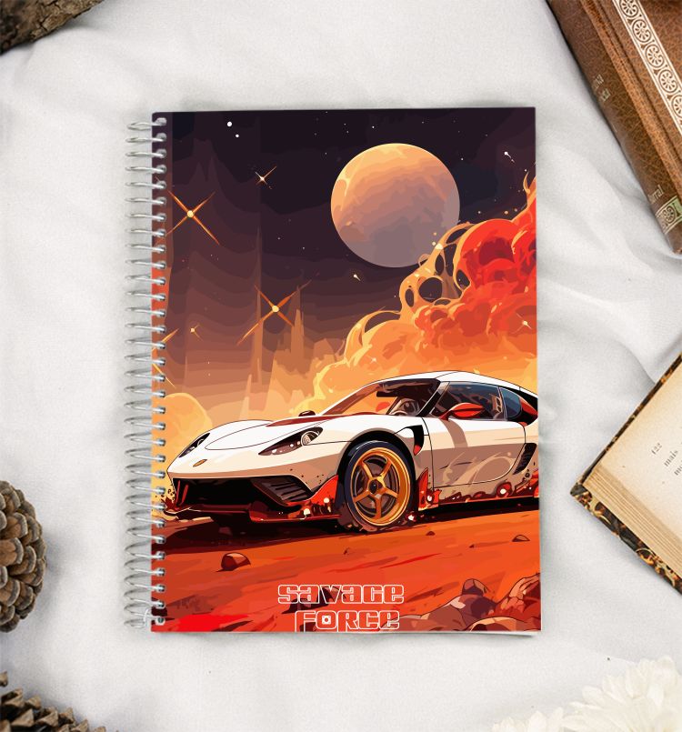 Sports Car poster. Muscle car  A5 Notebook