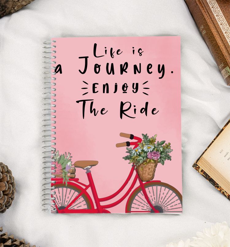 Vintage Notebook cover - Life is a journey A5 Notebook