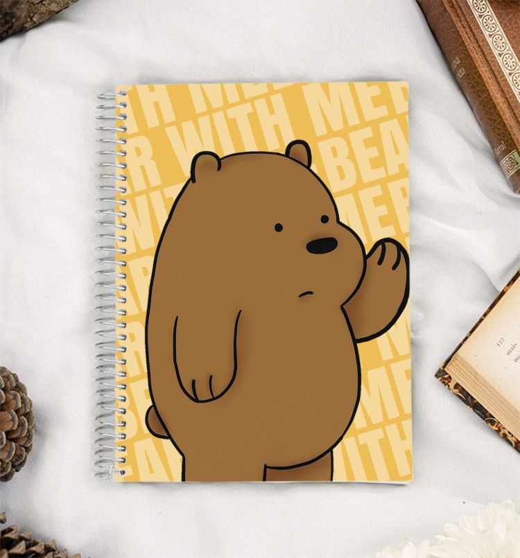 BEAR ILLUSTRATION - Brown A5 Notebook