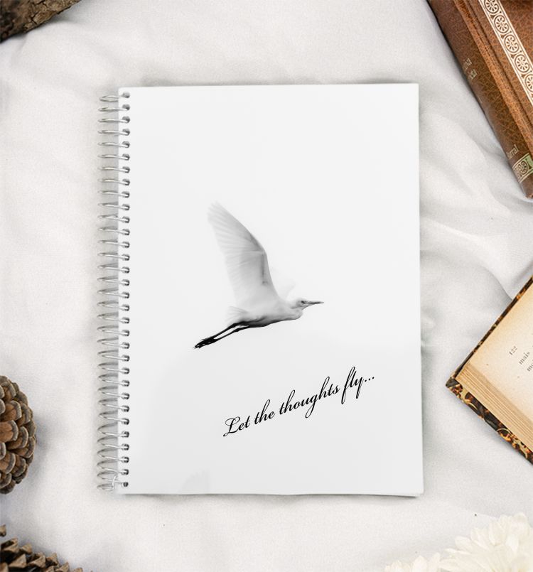 Let your thoughts fly - minimalistic cover A5 Notebook