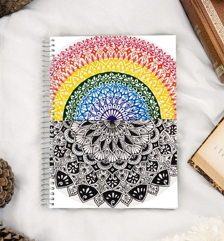 Rainbow Mandala1 A5 Notebook