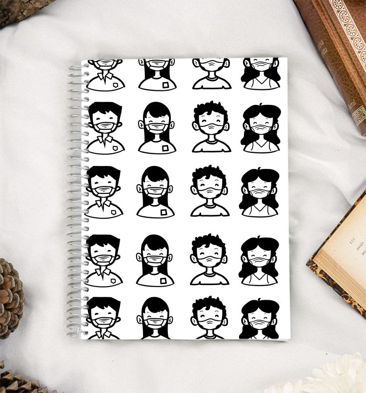 covid-print A5 Notebook