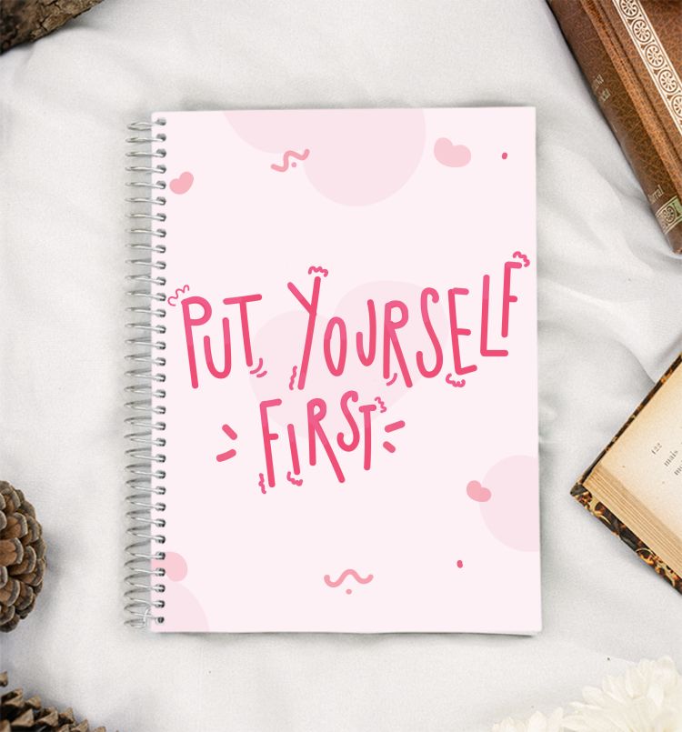 Put yourself first self care quote cute design A5 Notebook