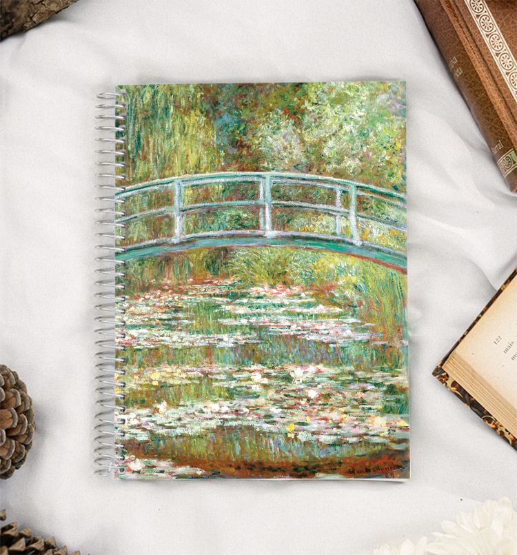 Bridge over a Pond of Water Lilies A5 Notebook