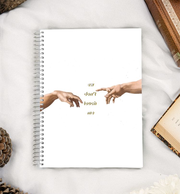 ew don't touch me - creation of adam meme A5 Notebook