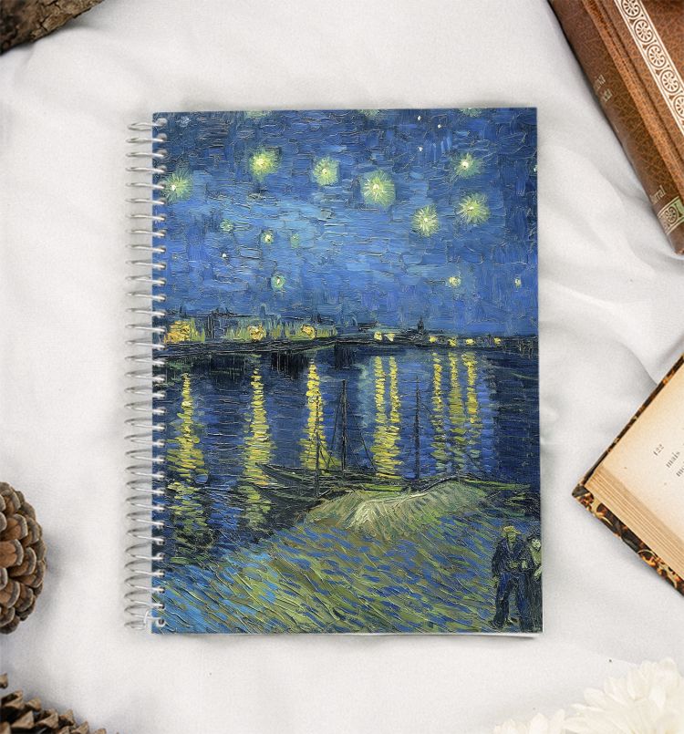 Vincent van Gogh's Starry Night Over the Rhone  A5 Notebook