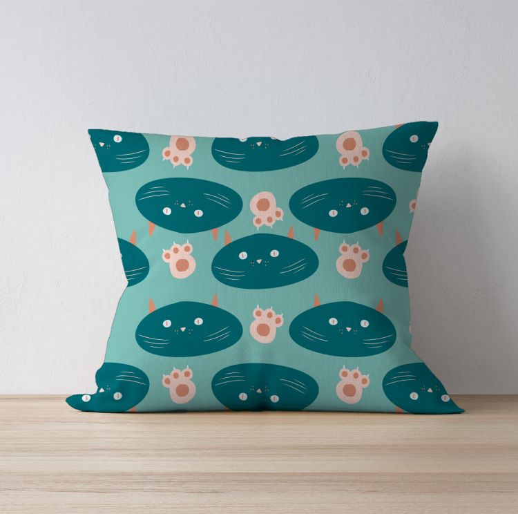 Cats and paws pattern design  Cushion Cover