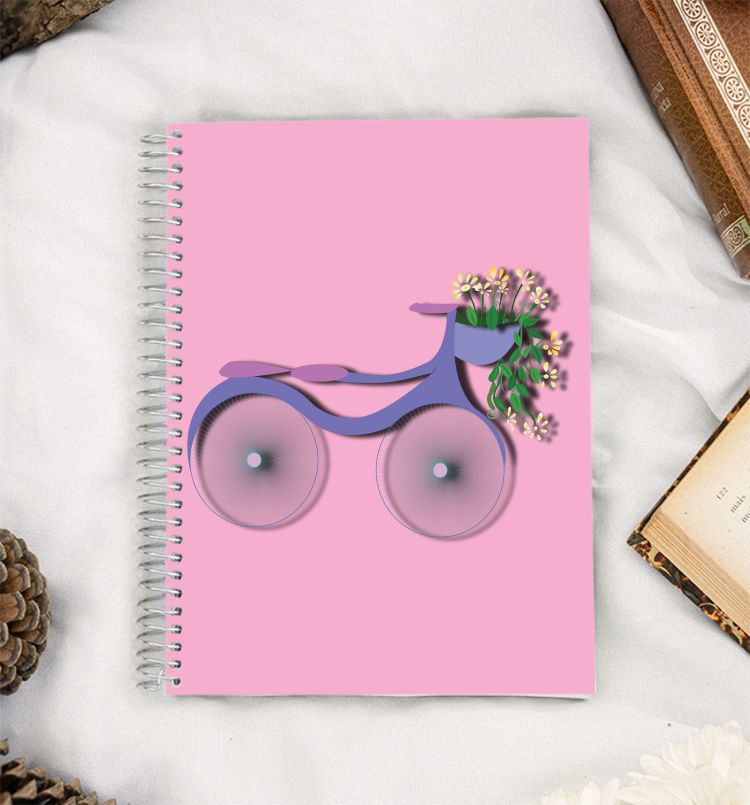 A bicycle with flowers A5 Notebook