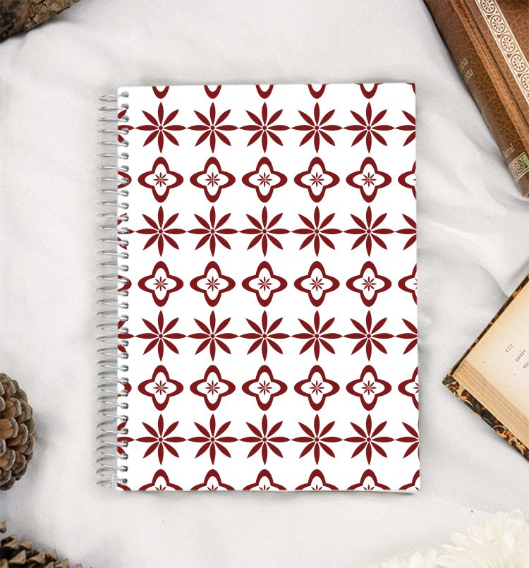 maroon flowers A5 Notebook