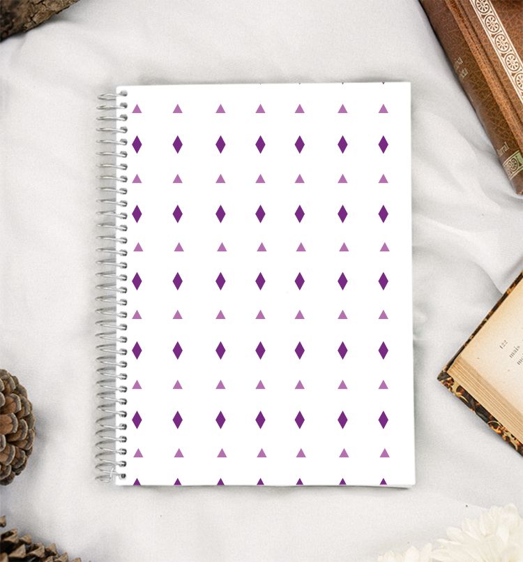 purple geometric print A5 Notebook