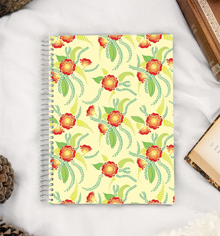 red flowers with leaves  A5 Notebook