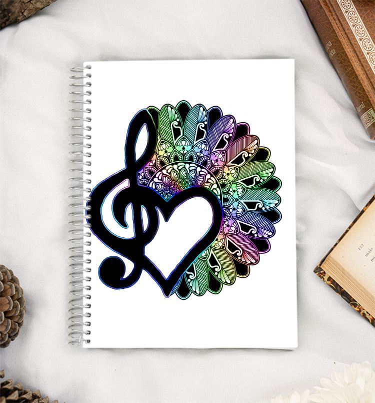 Musical mandala A5 Notebook