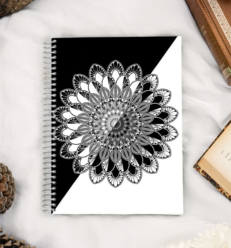 B&W mandala A5 Notebook