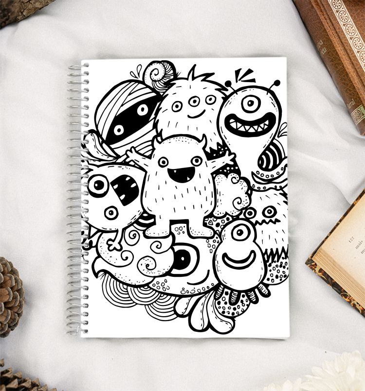 Boo Cute Funky Monsters A5 Notebook