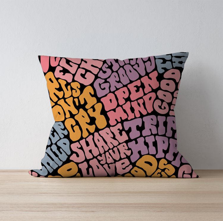 Quotes doodle illustration Cushion Cover