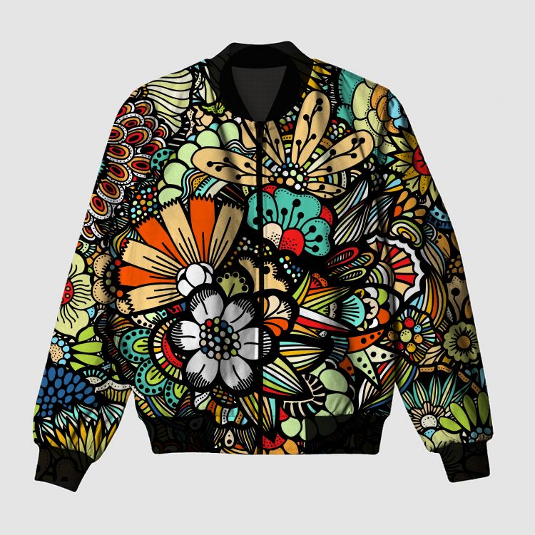 Floral art illustration Bomber Jacket